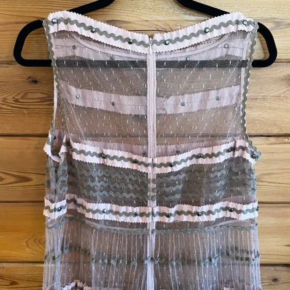 RED Valentino Point d'esprit tulle Pink Sheer Maxi Dress - Picture 3 of 11